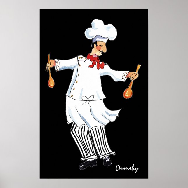Salad Tossing Chef print/ poster (Framsidan)