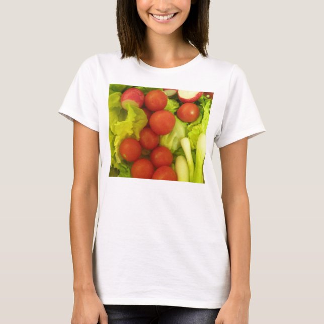 Salad Vegetables Dam T Shirt (Framsida)