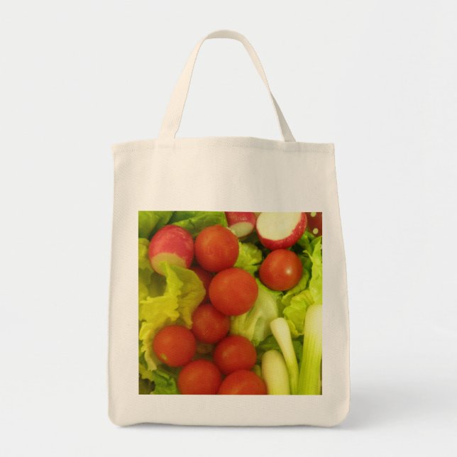 Salad Vegetables Organic Livsmedel Tote Bag Tygkasse (Framsidan)