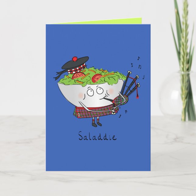 Saladdie Scottish Salad Funny Greeting Card Kort (Framsida)