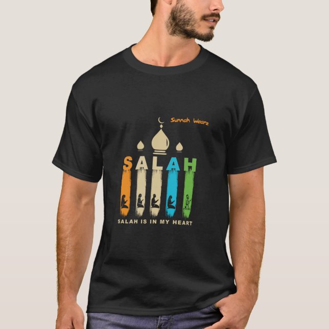 Salah Prayer Islamic Muslim Långärmad T Shirt (Framsida)