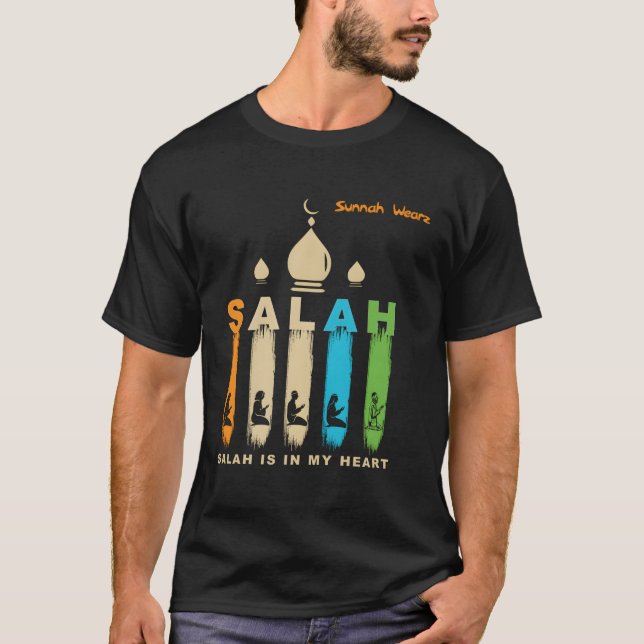Salah Prayer Islamic Muslim T Shirt (Framsida)