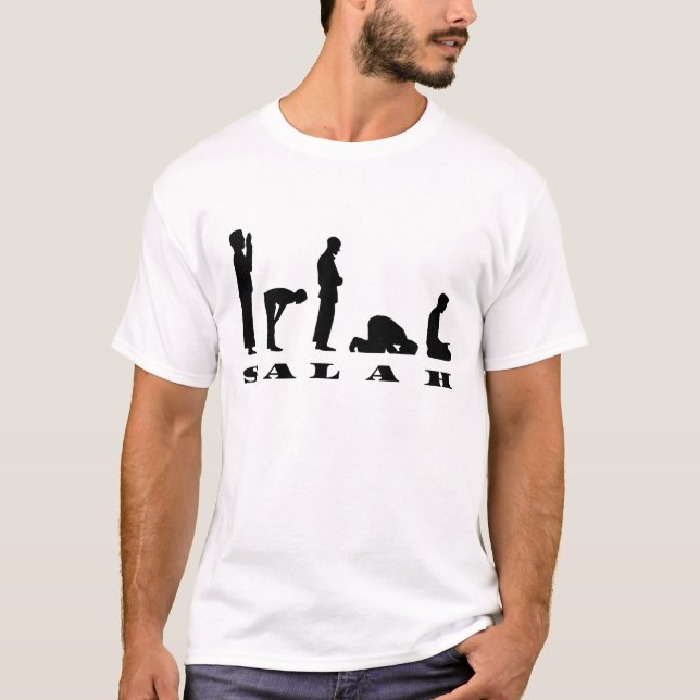 Salah Prayer Silhouette Design T Shirt (Framsida)