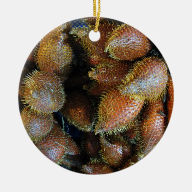 Salak [Snake Fruit] Julgransprydnad Keramik (Framsidan)
