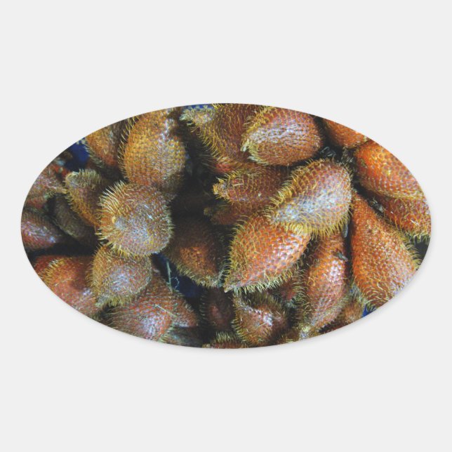 Salak [Snake Fruit] Ovalt Klistermärke (Framsida)