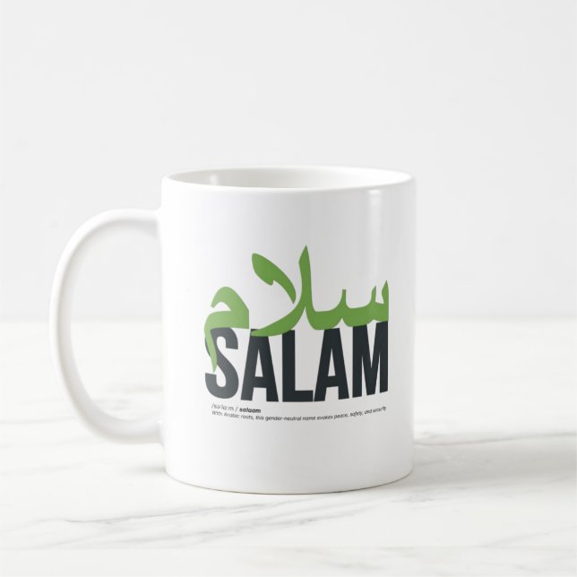 Salam Namn Uttalande och innebörd Kaffemugg (Vänster)