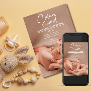 Salam World Muslim Islamic Birth Notice Inbjudningar