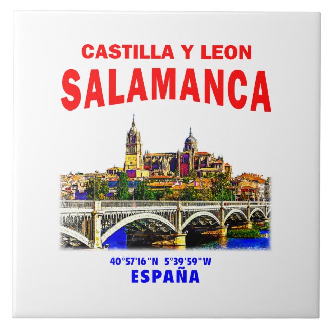 Salamanca/Kastilien och Leon, Spanien. Kakelplatta (Framsidan)