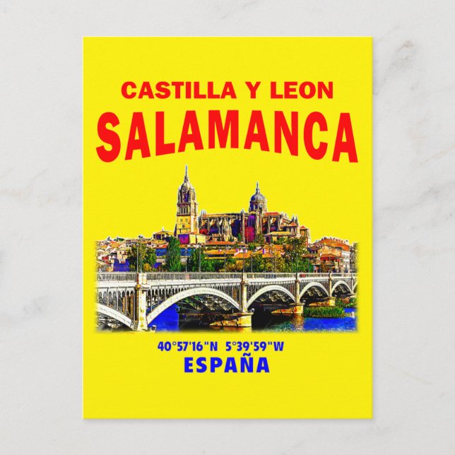 Salamanca/Kastilien och Leon, Spanien. Vykort (Framsida)