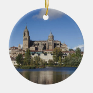 Salamanca-katedralerna och staden julgransprydnad keramik