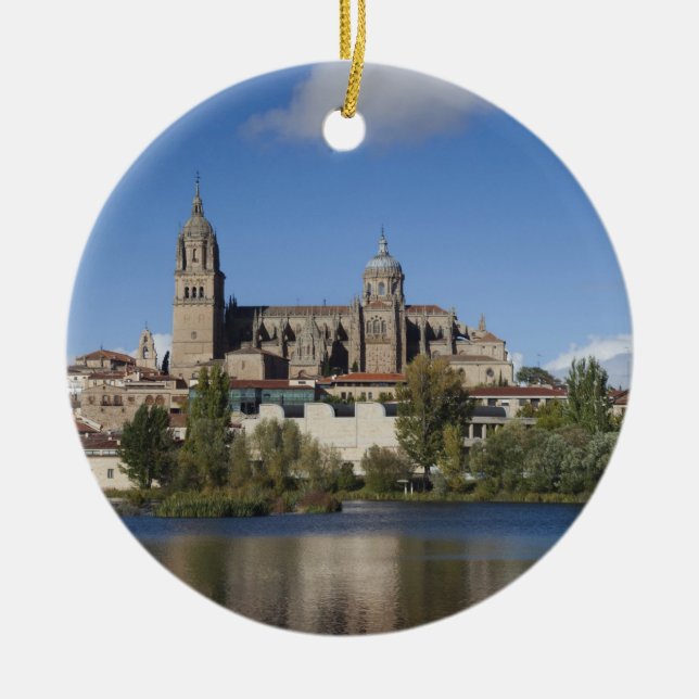 Salamanca-katedralerna och staden julgransprydnad keramik (Framsidan)