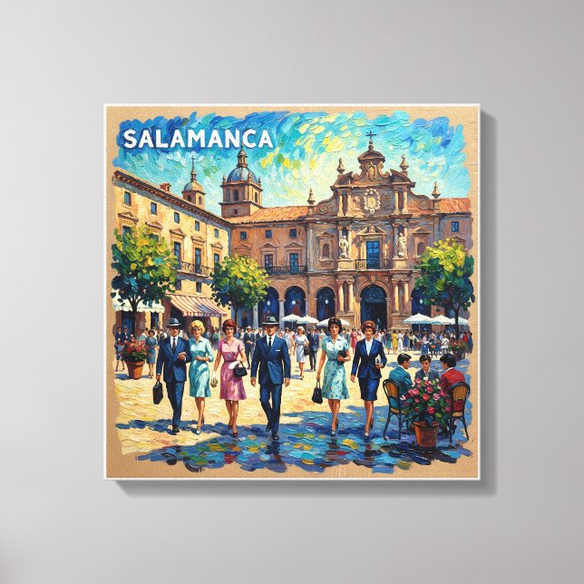 Salamanca Spain Plaza Mayor Stretched Canvas (Framsida)