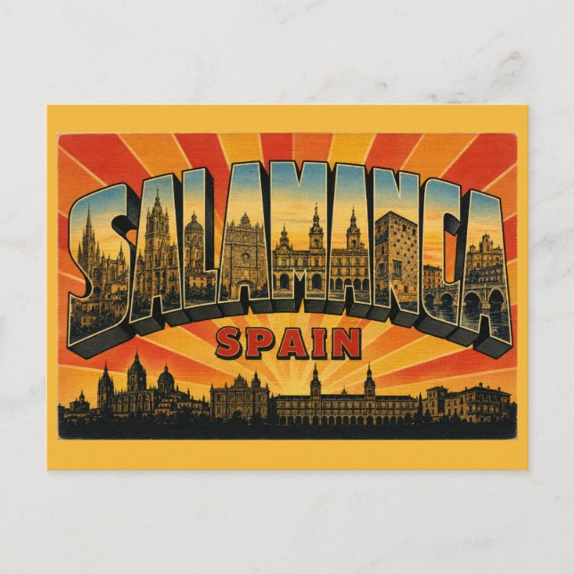 Salamanca Spanien Gyllene Stad Vykort (Framsida)