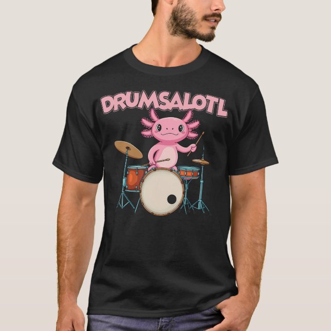 Salamander Drummer Amphibian Drums Drumsalotl Funn T Shirt (Framsida)