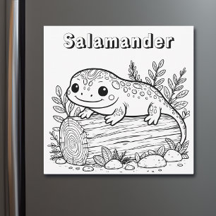 Salamander Färgsida för barn
