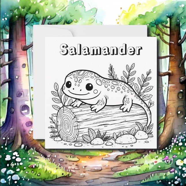 Salamander | Färgsida för barn Kort (Skapare uppladdad)