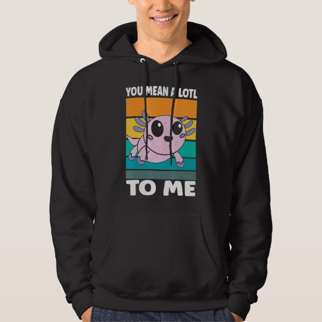 Salamander Kärlek Axolotl Hoodie (Framsida)