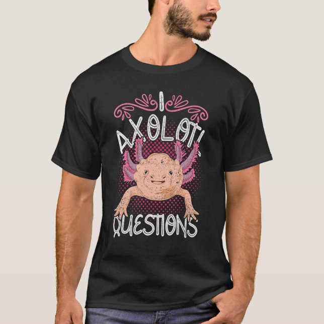 Salamander Mexican Amphibian Cute Animal Axolotl T Shirt (Framsida)