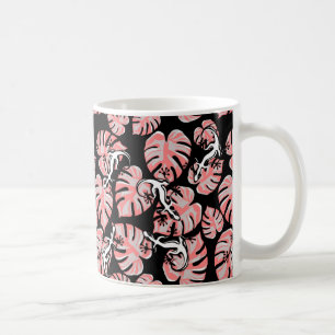 Salamander och Rosa Lövs Repeat Mönster Kaffemugg