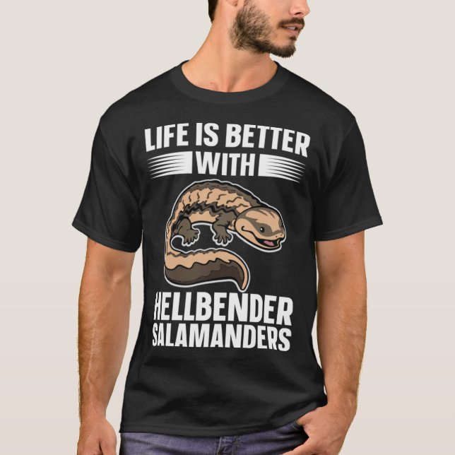 Salamander With Hellbender Salamander T Shirt (Framsida)