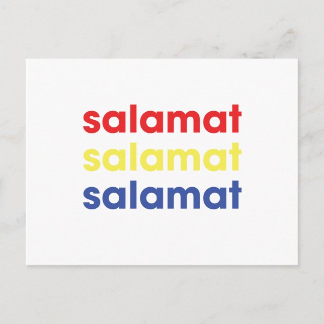 "Salamat"-Tack vykort (Framsida)
