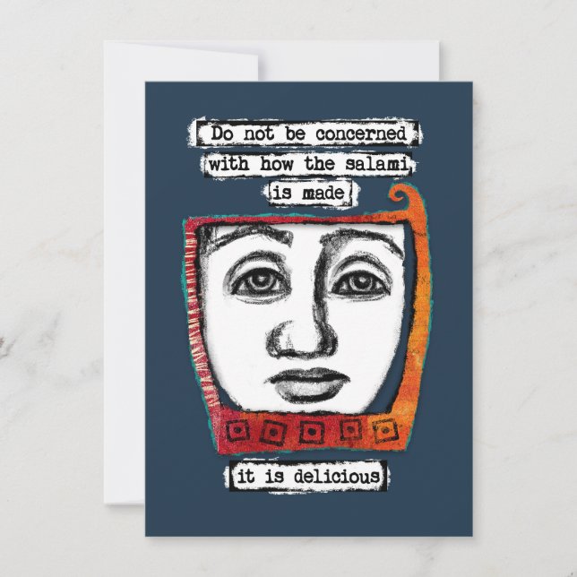 Salami är ett gigantiskt hälsningskort kort (Framsida)