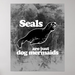 SÄLAR ÄR BARA HUND SJÖJUNGFRUAR POSTER