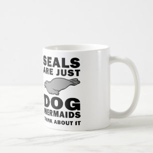 sälar är hundsjöjungfruar tänker precis om det kaffemugg