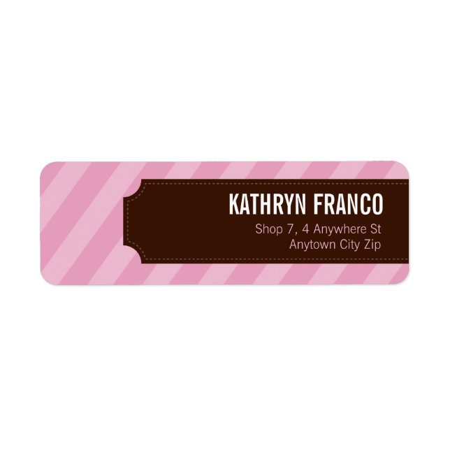 SÄLAR: Candystripes 3L Returadress Etikett (Framsidan)