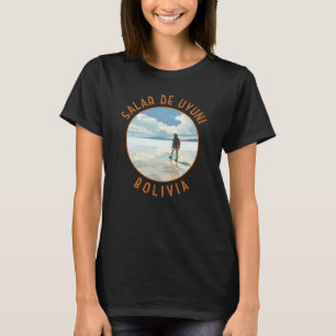 Salar de Uyuni Bolivia Retro Distress Circle T Shirt