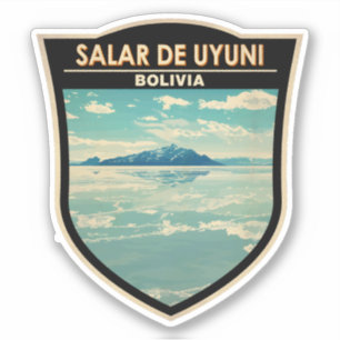 Salar de Uyuni Bolivia Travel Art Badge Klistermärken