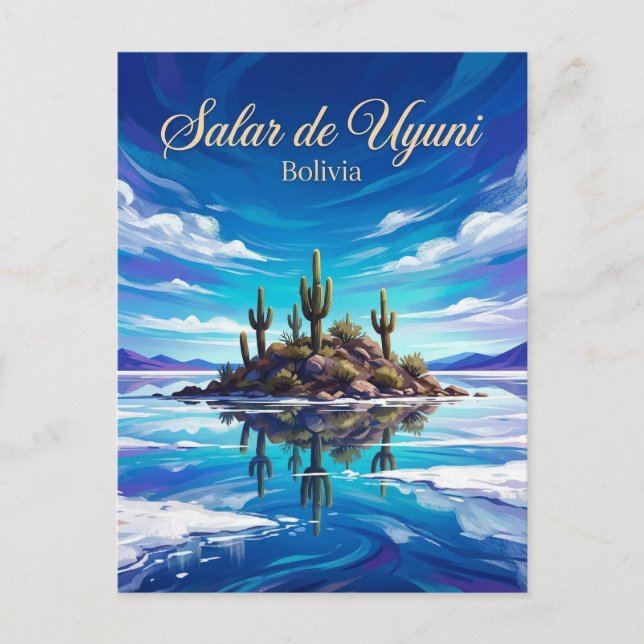 Salar de Uyuni Bolivia Vykort (Framsida)