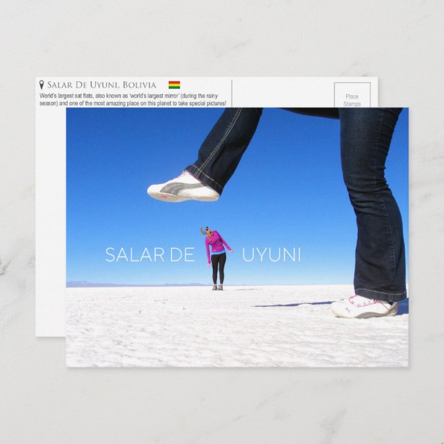 Salar De Uyuni, Bolivia-vykort Vykort (Fram/baksida)
