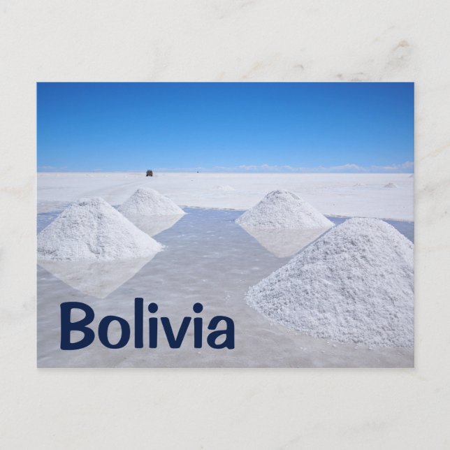Salar de Uyuni-format för saltfletter, vykort (Framsida)