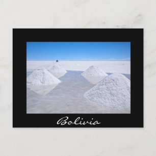 Salar de Uyuni-salter, svart textetikkort Vykort