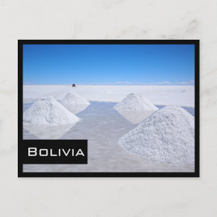 Salar de Uyuni-saltlägenheter, svart ram-vykort Vykort