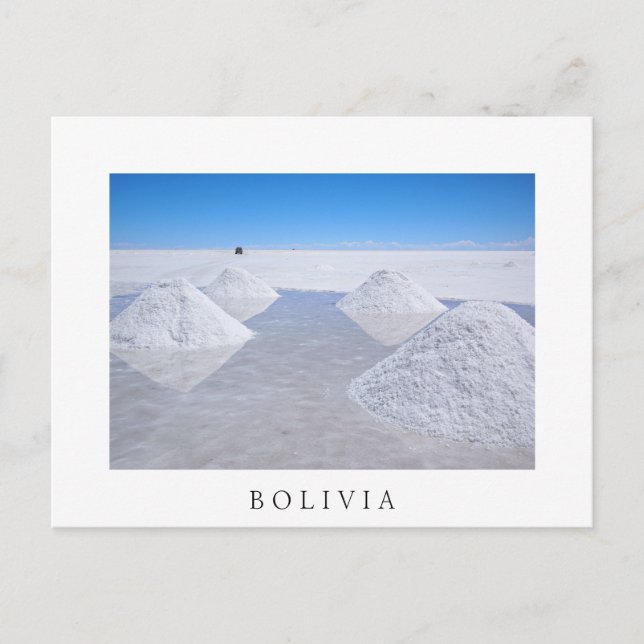 Salar de Uyuni-saltlägenheter vita gräns-vykort Vykort (Framsida)