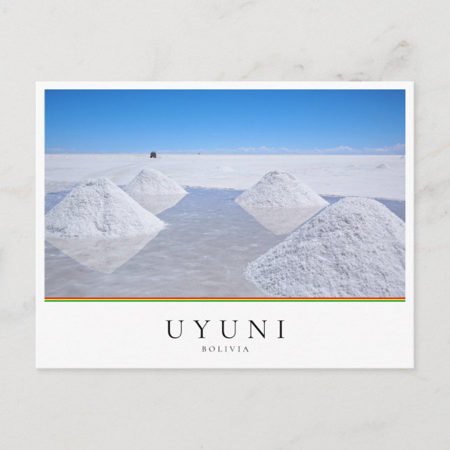 Salar de Uyuni saltslätt i Bolivia Vykort (Framsida)