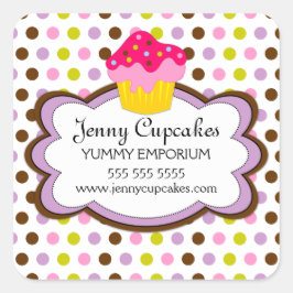 Sälar för cupkaka-bakverk fyrkantigt klistermärke