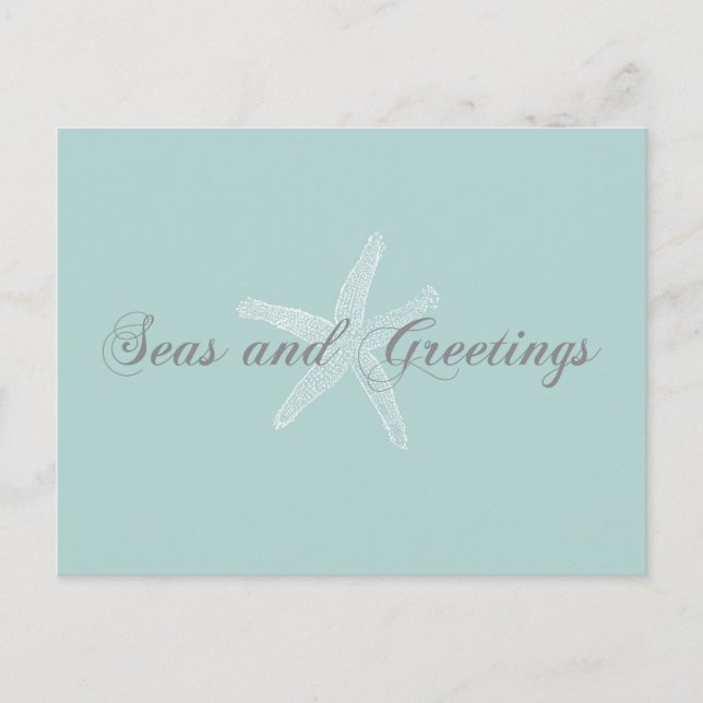 Sälar och Hälsning Säsonhälsningar Starfish Helg Vykort (Framsida)