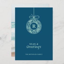 Sälar och Hälsning Seashell Ornament Julkort