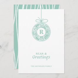 Sälar och Hälsning Seashell Ornament Julkort