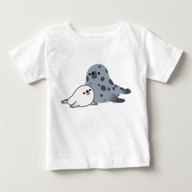 Sälar och Valp, Tecknad, Mor, T-Shirt (Framsida)