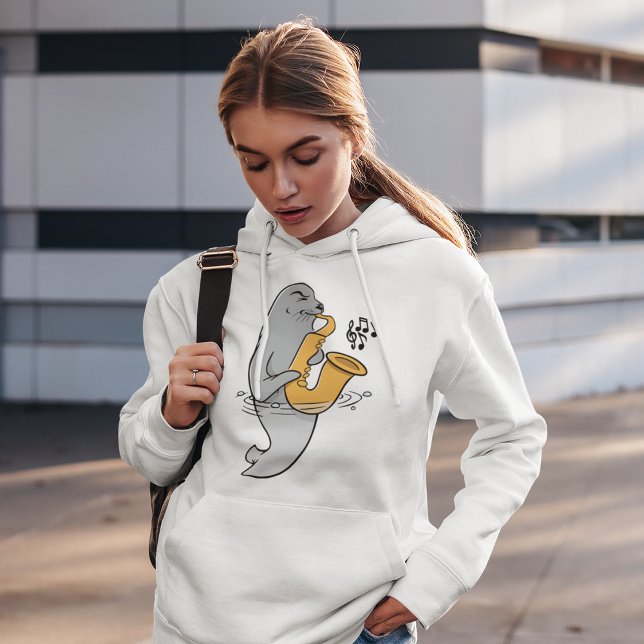 Sälar som spelar saxofon t shirt (Skapare uppladdad)