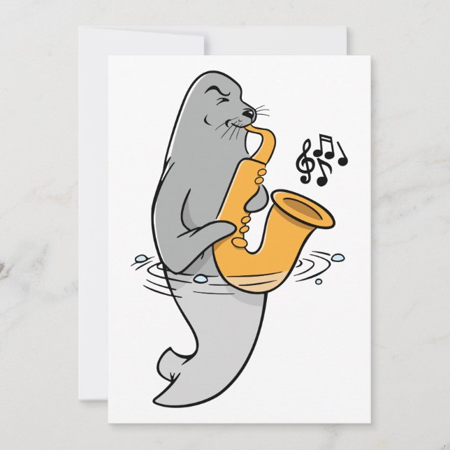 Sälar som uppträder i saxofonet inbjudningar (Framsida)