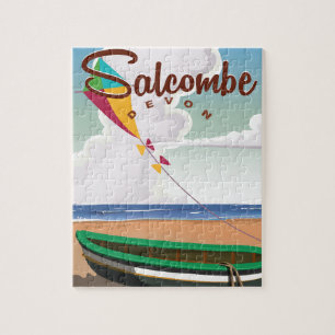 Salcombe, Devon Vintage Resorera Klippkort Pussel