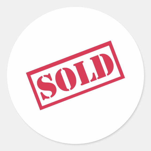 Såld Runt Klistermärke (Framsida)