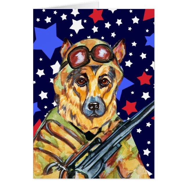 SÅLD TYSK SCHÄFERHUND HÄLSNINGSKORT (Framsidan)