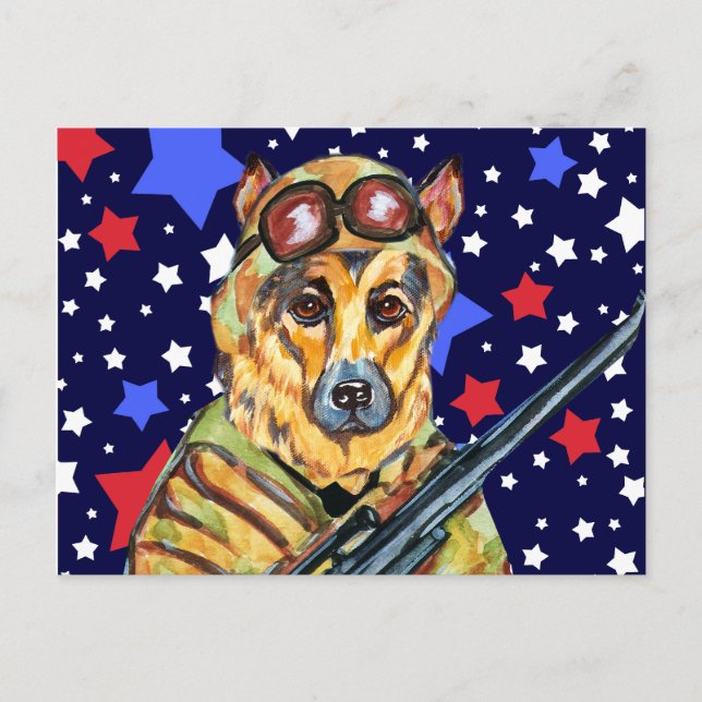 SÅLD TYSK SCHÄFERHUND VYKORT (Framsida)