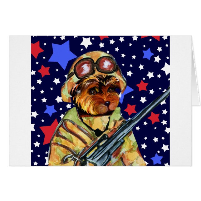 SÅLD YORKIE POO HÄLSNINGSKORT (Framsidan Horizontal)